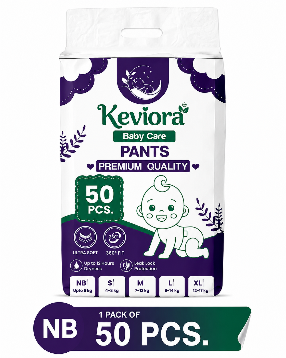 Keviora Keviora New Born Diapers diaper pack front view